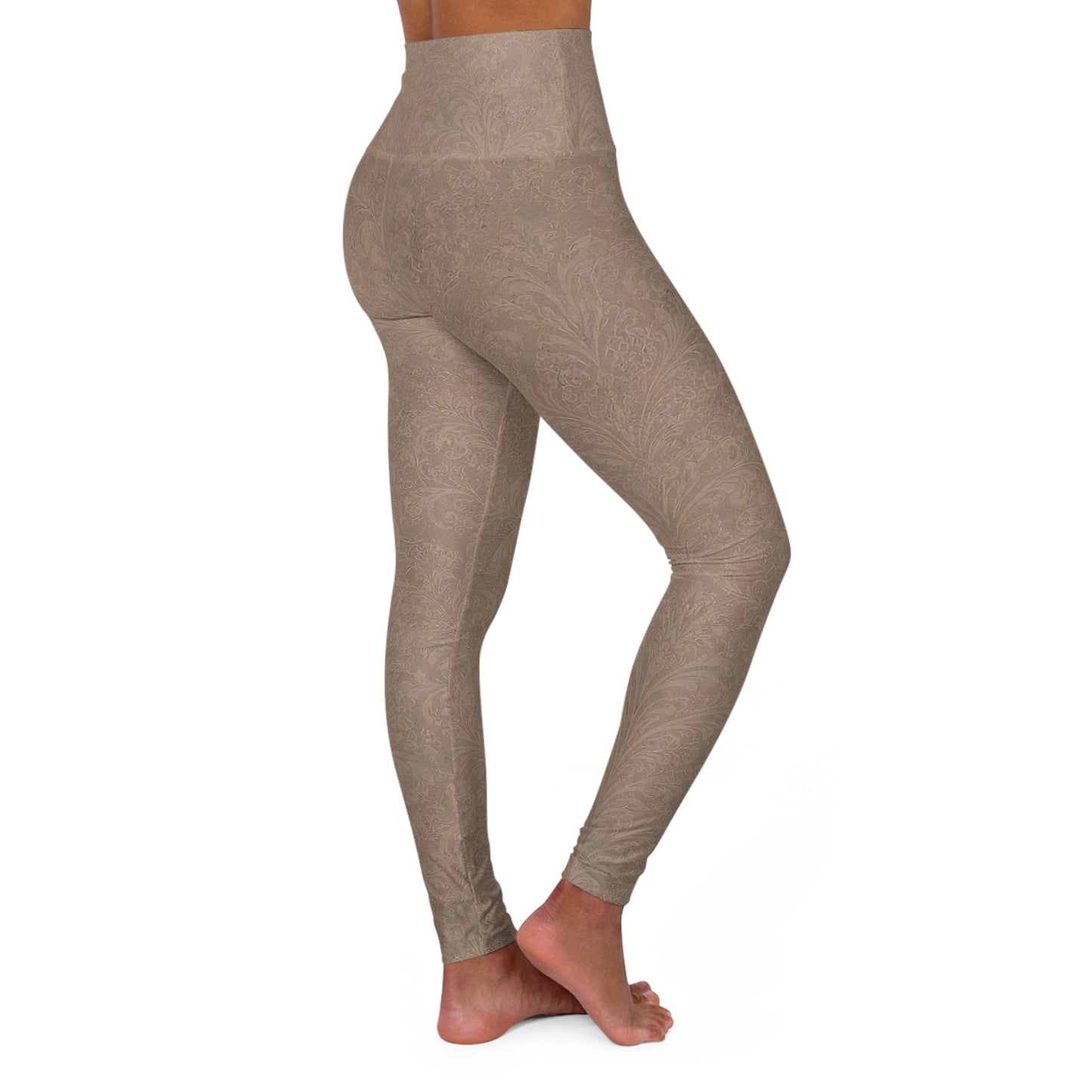Espresso Yourself Couture Collection : Neutral Taupe High-Waist Yoga Leggings — Soft Sculpting Activewear - Collection One - Style One