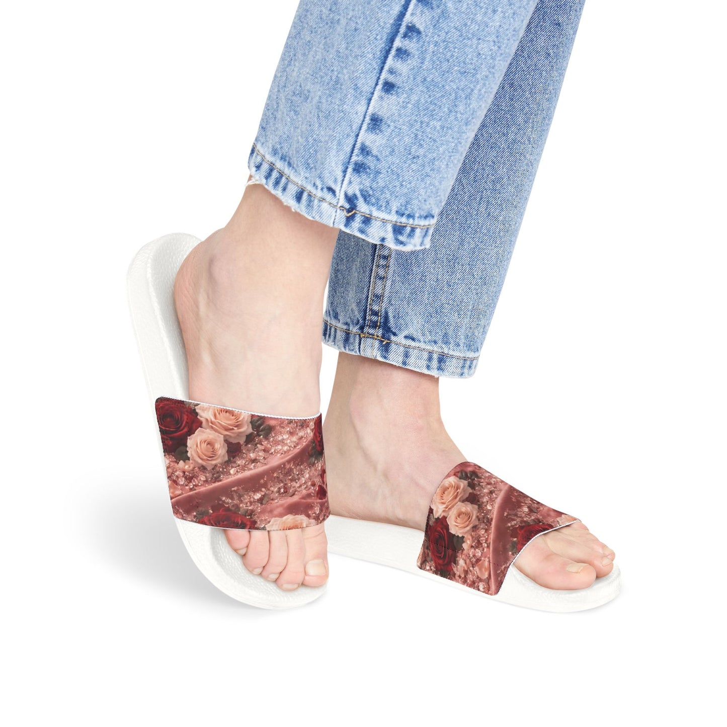 The Velvet Rose Slide Sandals — Women's Removable-Strap Pool Slides