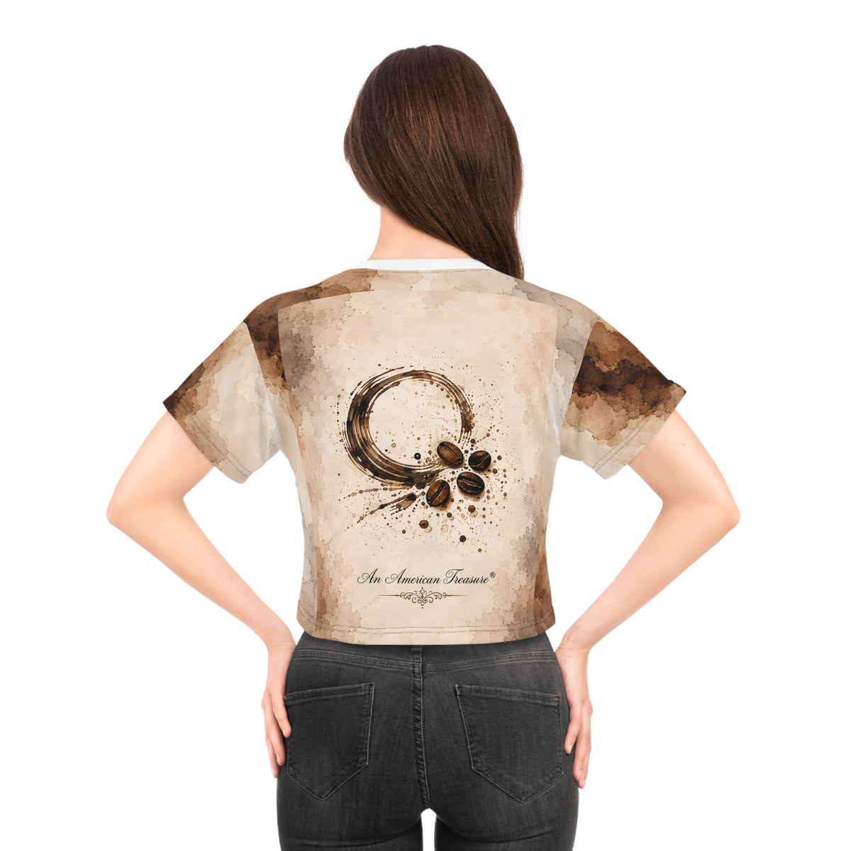 Espresso Yourself Couture Collection : Sweet & Strong Just Like My Coffee Crop Tee — Vintage Coffee Lover Top - Collection One - Style Two