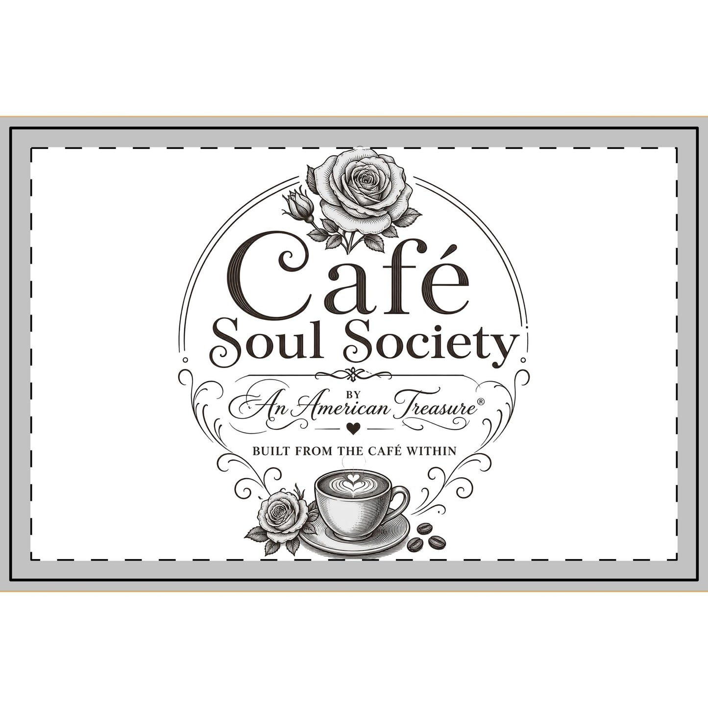 Cafe Soul Society Serving Tray — Decorative Coffee-Themed Kitchen Tray