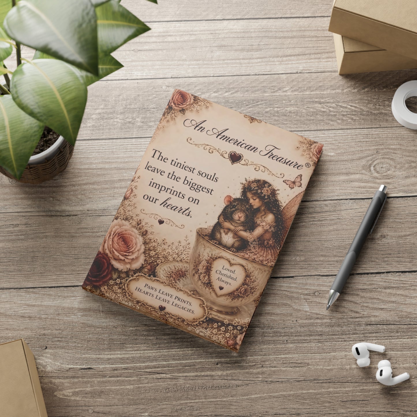 RattaCutie Couture Limited Edition Hardcover Notebook — "An American Treasure" Fairy Memory Journal (Puffy Cover)