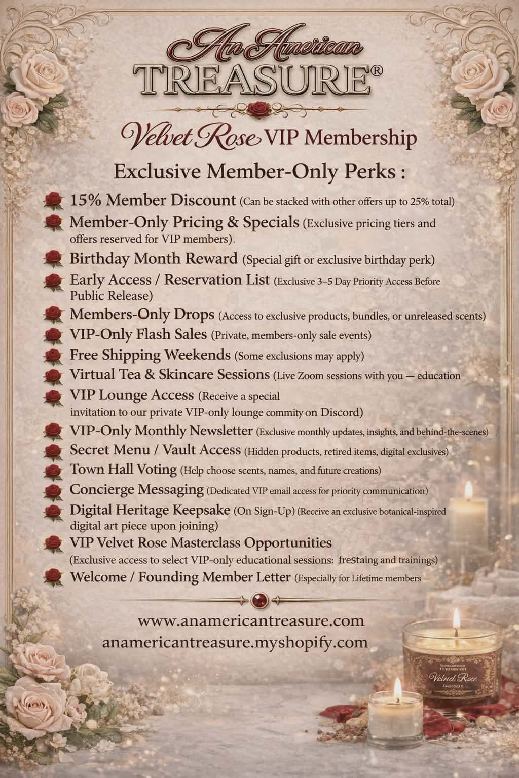 LIMITED LIFETIME MEMBERSHIP VIP Velvet Rose