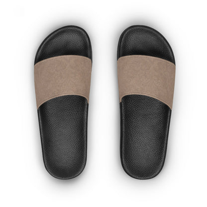Espresso Yourself Couture Collection :  Women’s Neutral Beige Slide Sandals — Casual Pool & Beach Slides - Collection One - Style One