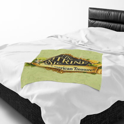 Citrine Sisters Velveteen Plush Blanket – Lemon Floral Logo Throw Limited Edition Design One Series One