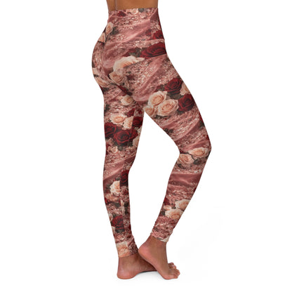 The Velvet Rose High Waisted Yoga Leggings (AOP)