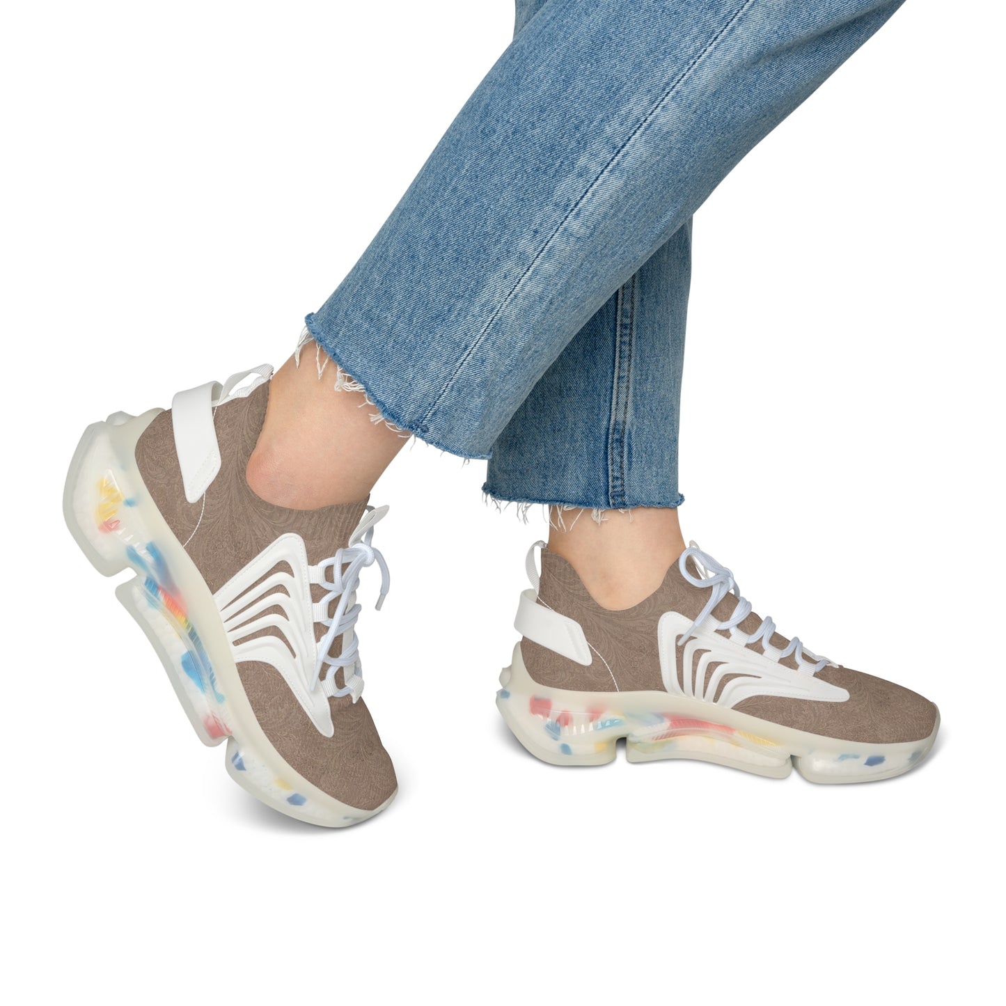 Espresso Yourself Couture Collection : Chunky Mesh Sneakers — Women's Breathable Fashion Trainers - Collection One - Style One