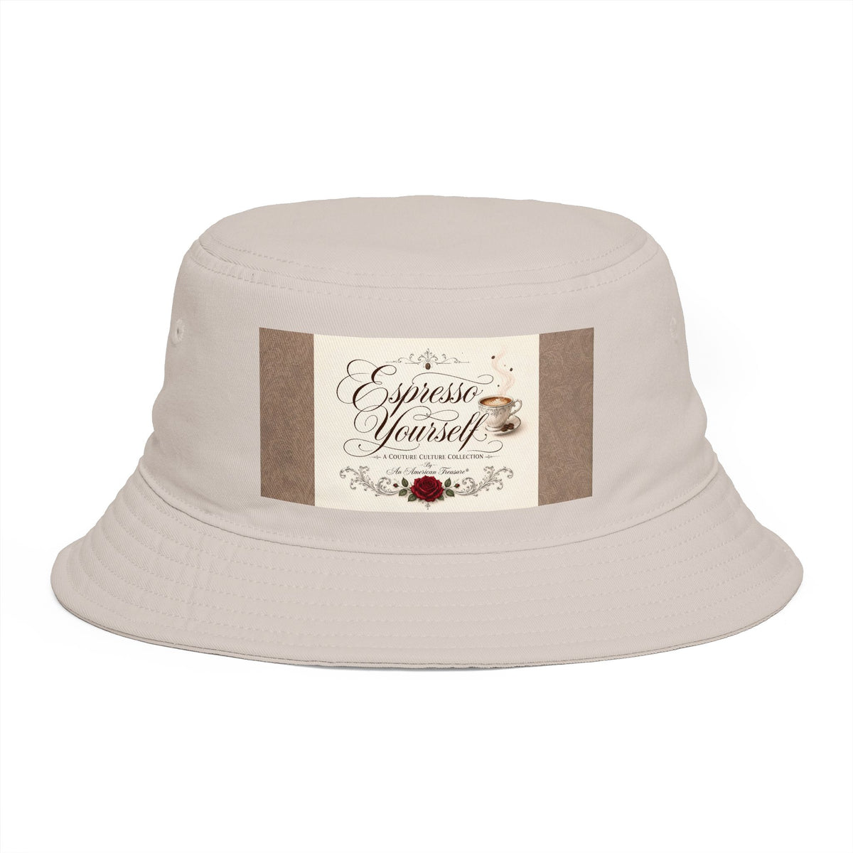 Express Yourself Couture Collection Coffee Patch Bucket Hat — Vintage Café Vibe, Casual Sun Hat for Coffee Lovers - Collection One - Style One