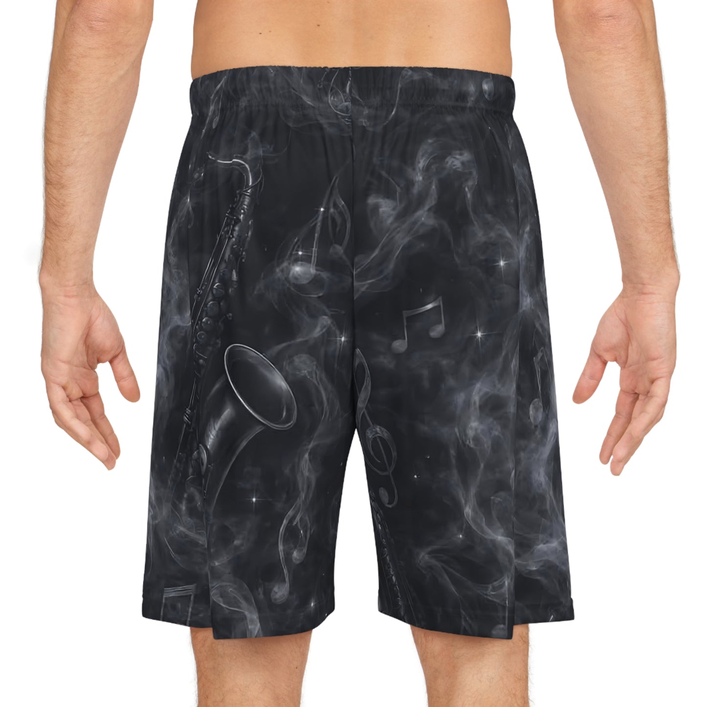 Midnight Metro Basketball Shorts — All-Over Print Athletic Shorts for Musicians