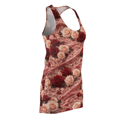 Velvet Rose Racerback Dress – All-Over Print Romantic Sundress