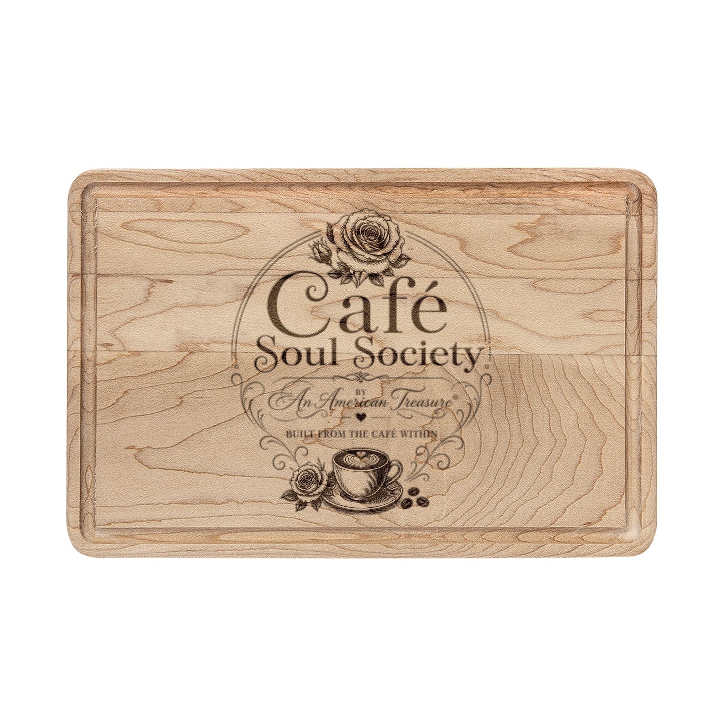 Cafe Soul Society Engraved Café Cutting Board - Charcuterie & Serving Board