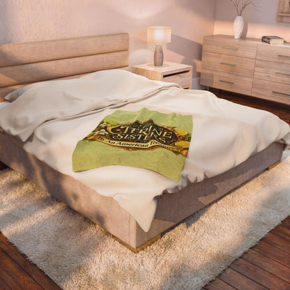 Citrine Sisters Velveteen Plush Blanket – Lemon Floral Logo Throw Limited Edition Design One Series One