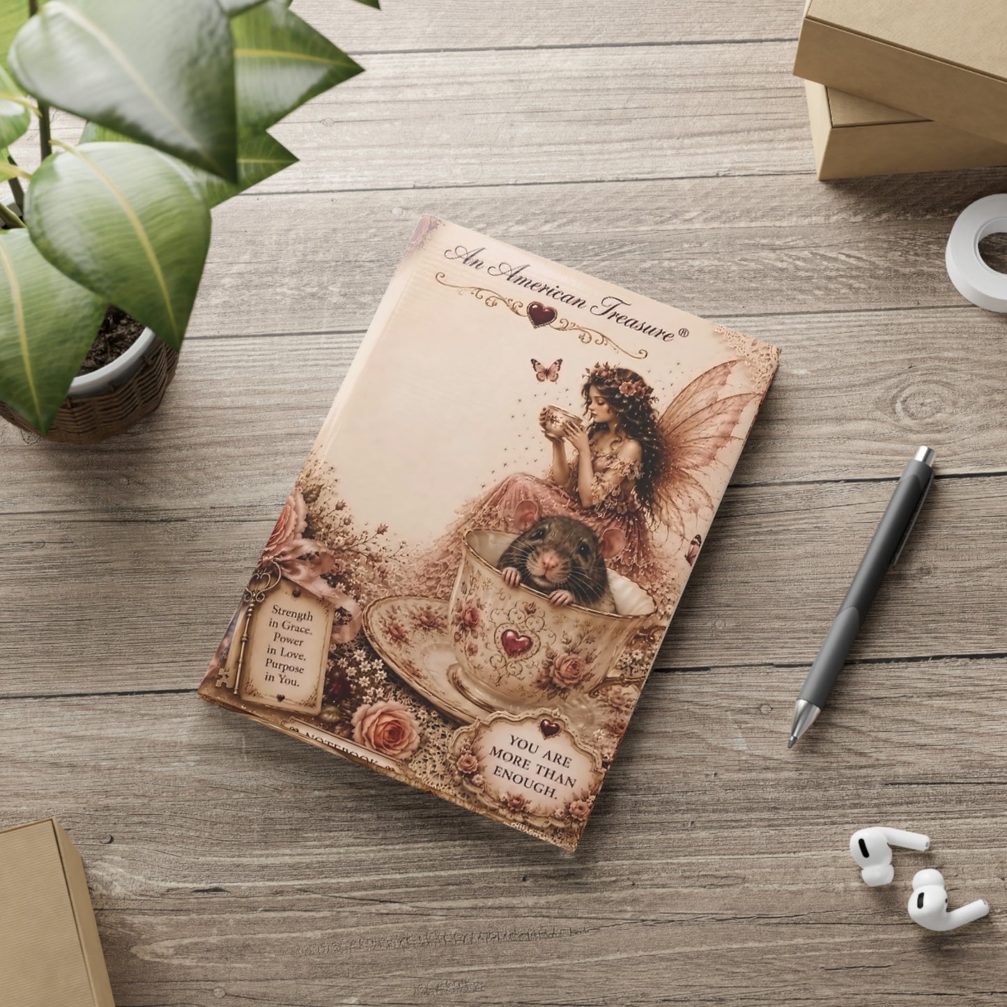 RattaCutie Couture Limited Edition Fairy Tea Journal — You Are More Than Enough Hardcover Notebook