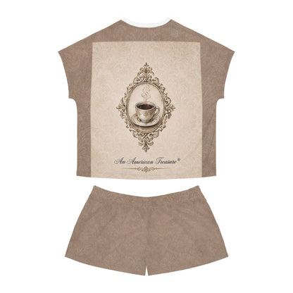 Espresso Yourself Couture Collection Women's Pajama Set — "Running on Espresso & Attitude" Coffee Lounge Shorts Set - Collection One - Style One