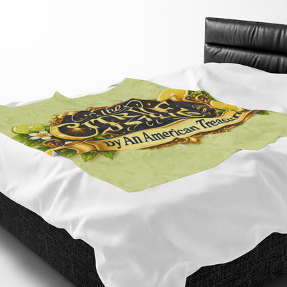 Citrine Sisters Velveteen Plush Blanket – Lemon Floral Logo Throw Limited Edition Design One Series One