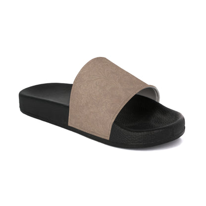 Espresso Yourself Couture Collection :  Women’s Neutral Beige Slide Sandals — Casual Pool & Beach Slides - Collection One - Style One