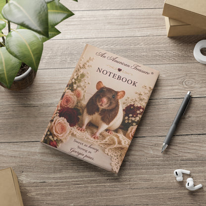 RattaCutie Couture Limited Edition Vintage Floral Rat Hardcover Notebook — "An American Treasure" Puff-Cover Journal