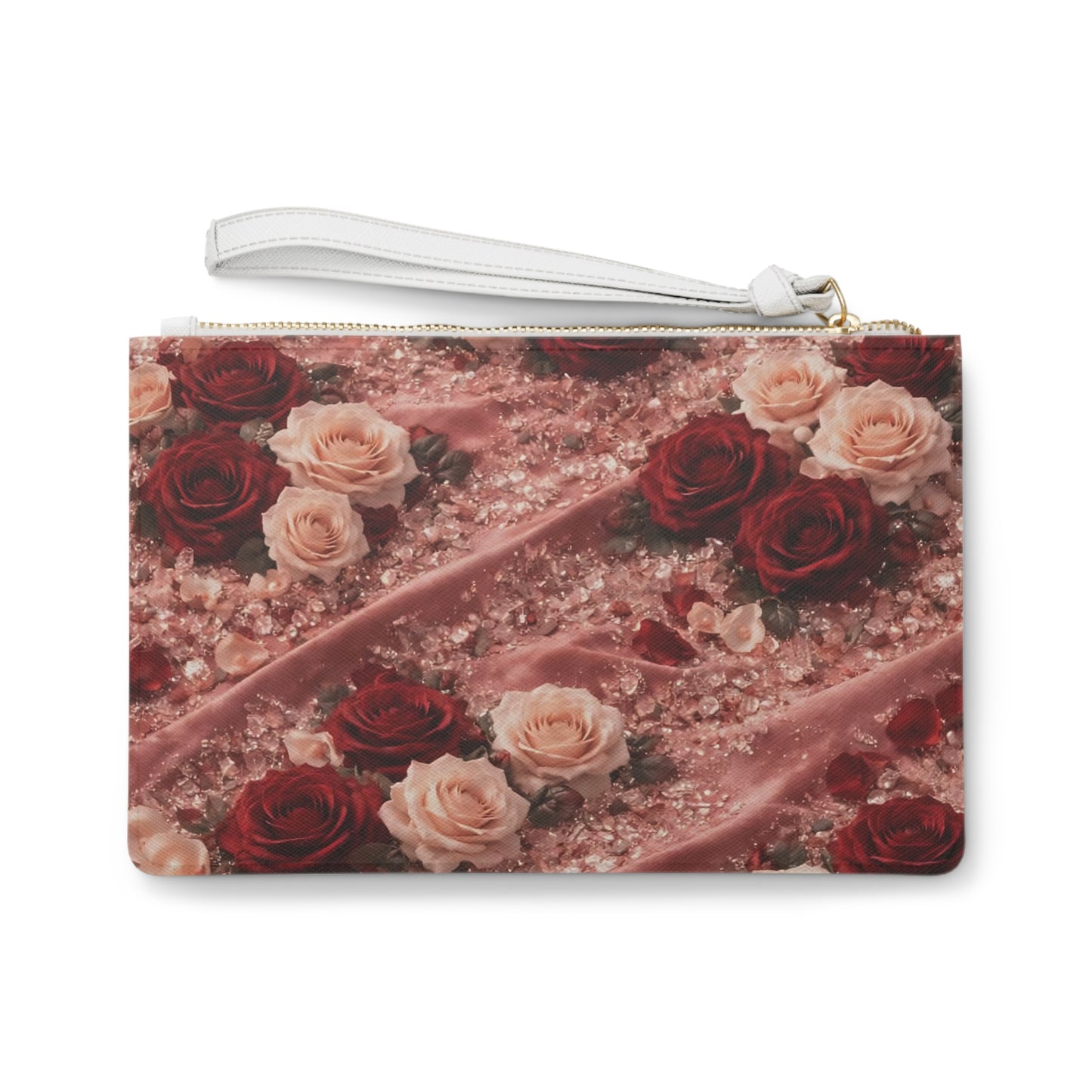 Velvet Rose  Clutch Bag — Romantic Floral Wristlet for Weddings & Date Nights