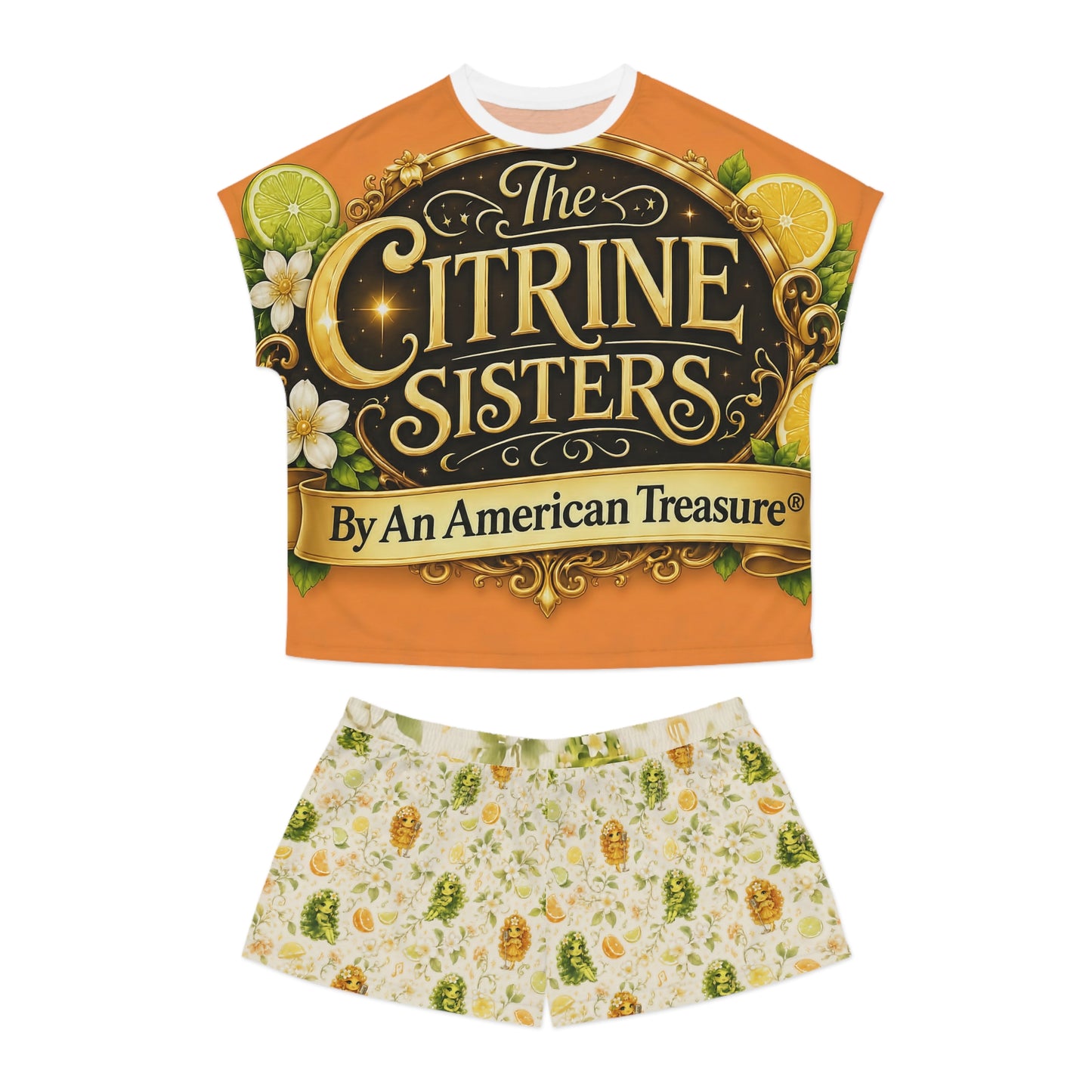Citrine Sisters Women's Short Pajama Set — All‑Season Comfy Lounge PJs Limited Edition Series One Design One