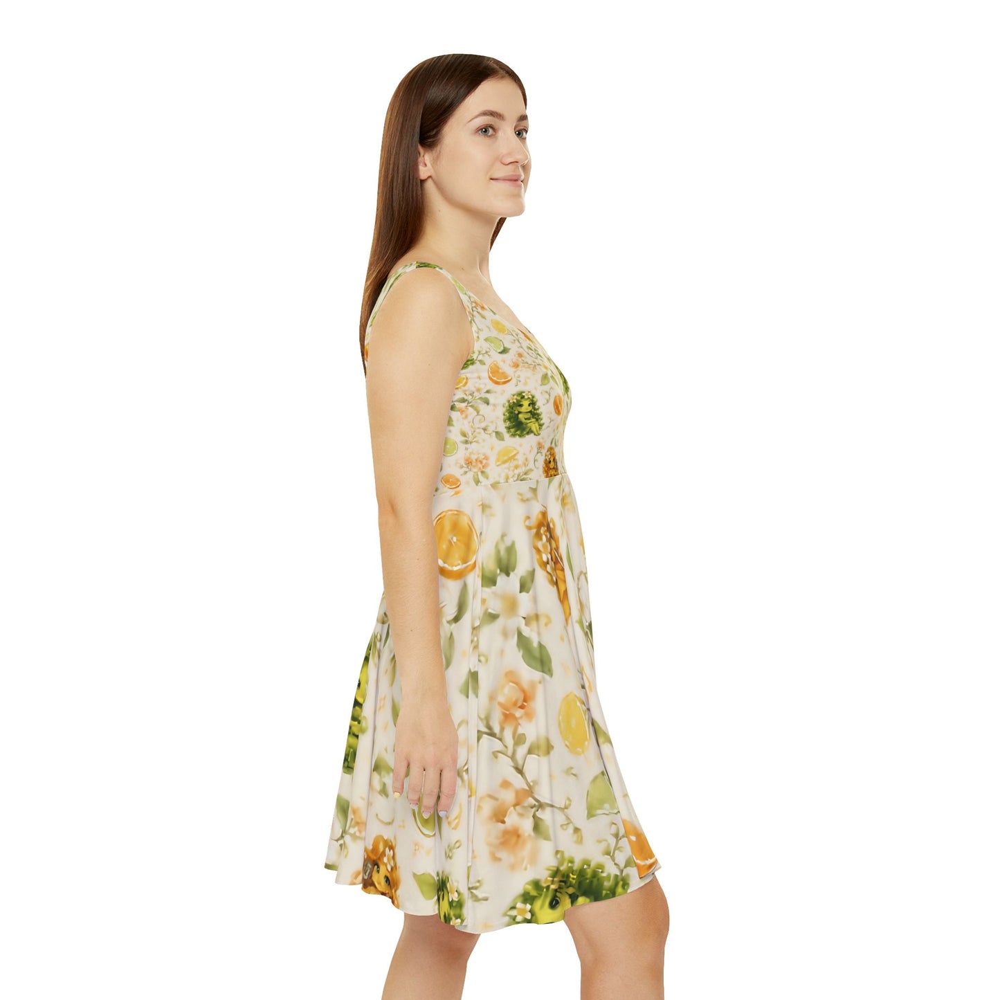 Citrine Sisters Skater Dress — All-Season Women’s AOP Dress Limited Edition Series One Design One