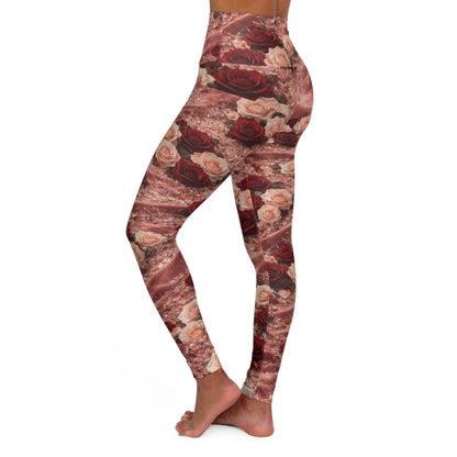 The Velvet Rose High Waisted Yoga Leggings (AOP)