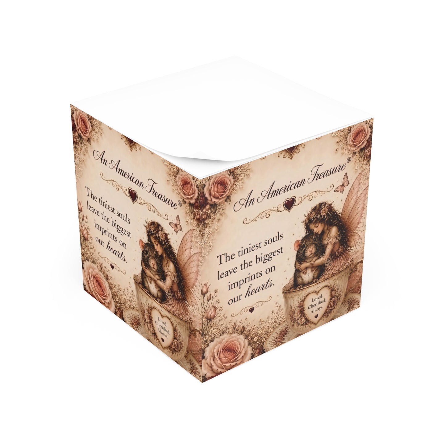 RattaCutie Couture Limited Edition Note Cube – 'The tiniest souls leave the biggest imprints on our hearts'