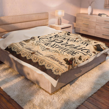 Espresso Yourself Couture Collection Velveteen Plush Blanket - "Running on Espresso & Attitude" Coffee Lover Throw - Collection One  - Style One