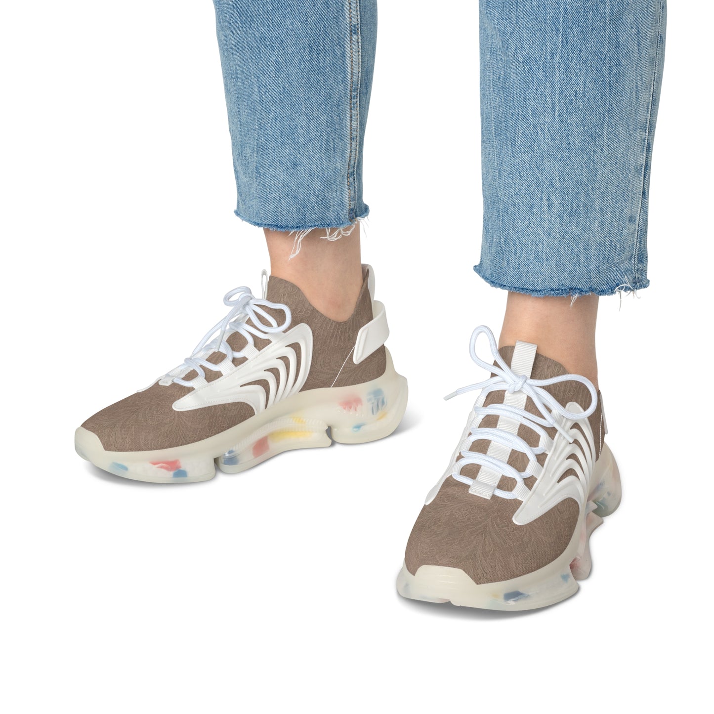 Espresso Yourself Couture Collection : Chunky Mesh Sneakers — Women's Breathable Fashion Trainers - Collection One - Style One