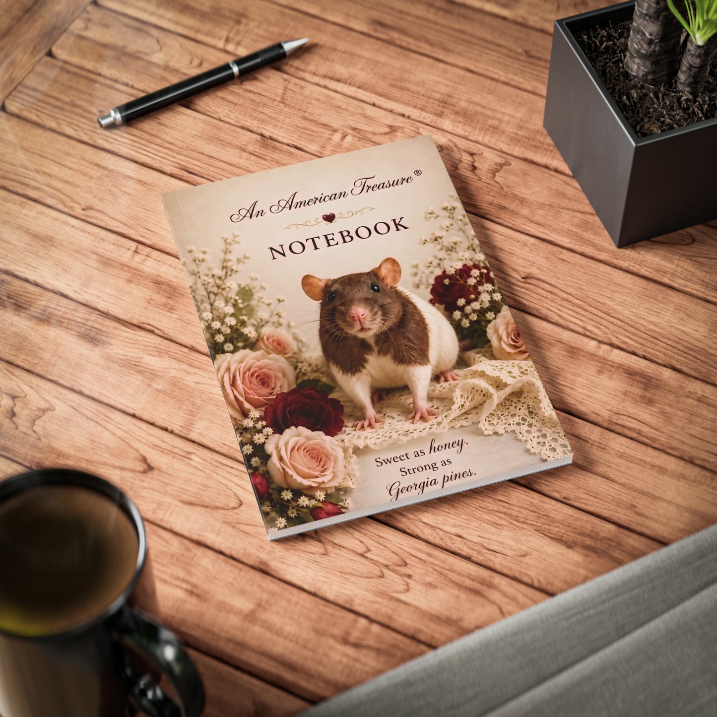 RattaCutie Couture Limited Edition Vintage Floral Notebook — "An American Treasure" A5 Softcover Journal