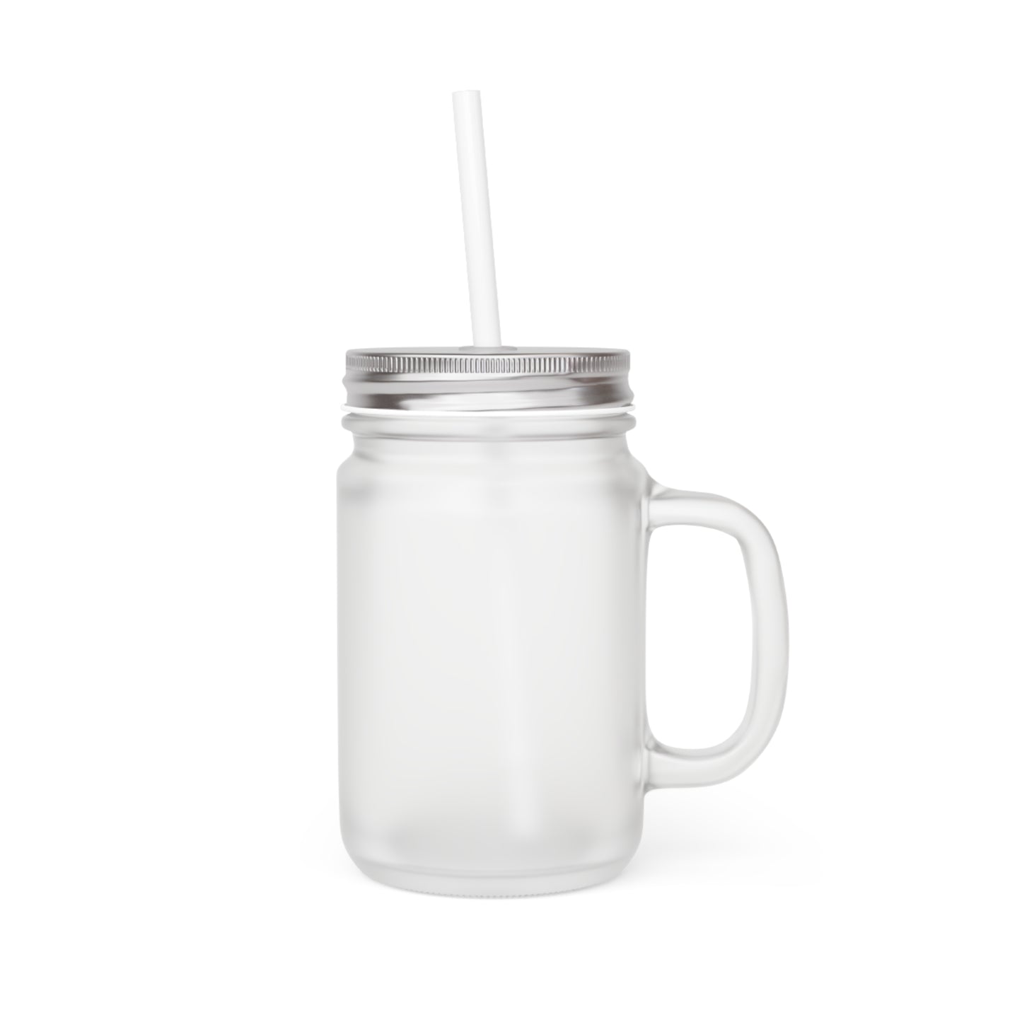 Cafe Soul Society Mason Jar Mug with Straw – Café Soul Society Frosted Glass Drink Tumbler