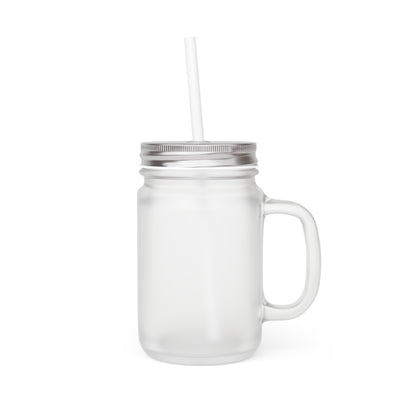 Cafe Soul Society Mason Jar Mug with Straw – Café Soul Society Frosted Glass Drink Tumbler