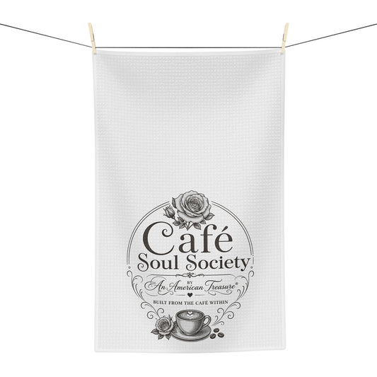 Cafe Soul Society Tea Towel — Vintage Coffee Kitchen Decor