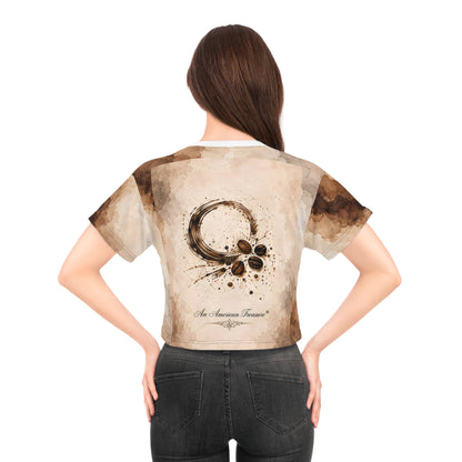 Espresso Yourself Couture Collection : Sweet & Strong Just Like My Coffee Crop Tee — Vintage Coffee Lover Top - Collection One  - Style Two