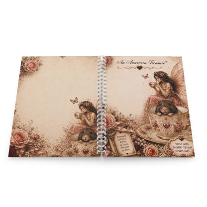 RattaCutie Couture Limited Edition Spiral Notebook — Vintage Fairy Tea Cup Journal with 'An American Treasure' Design