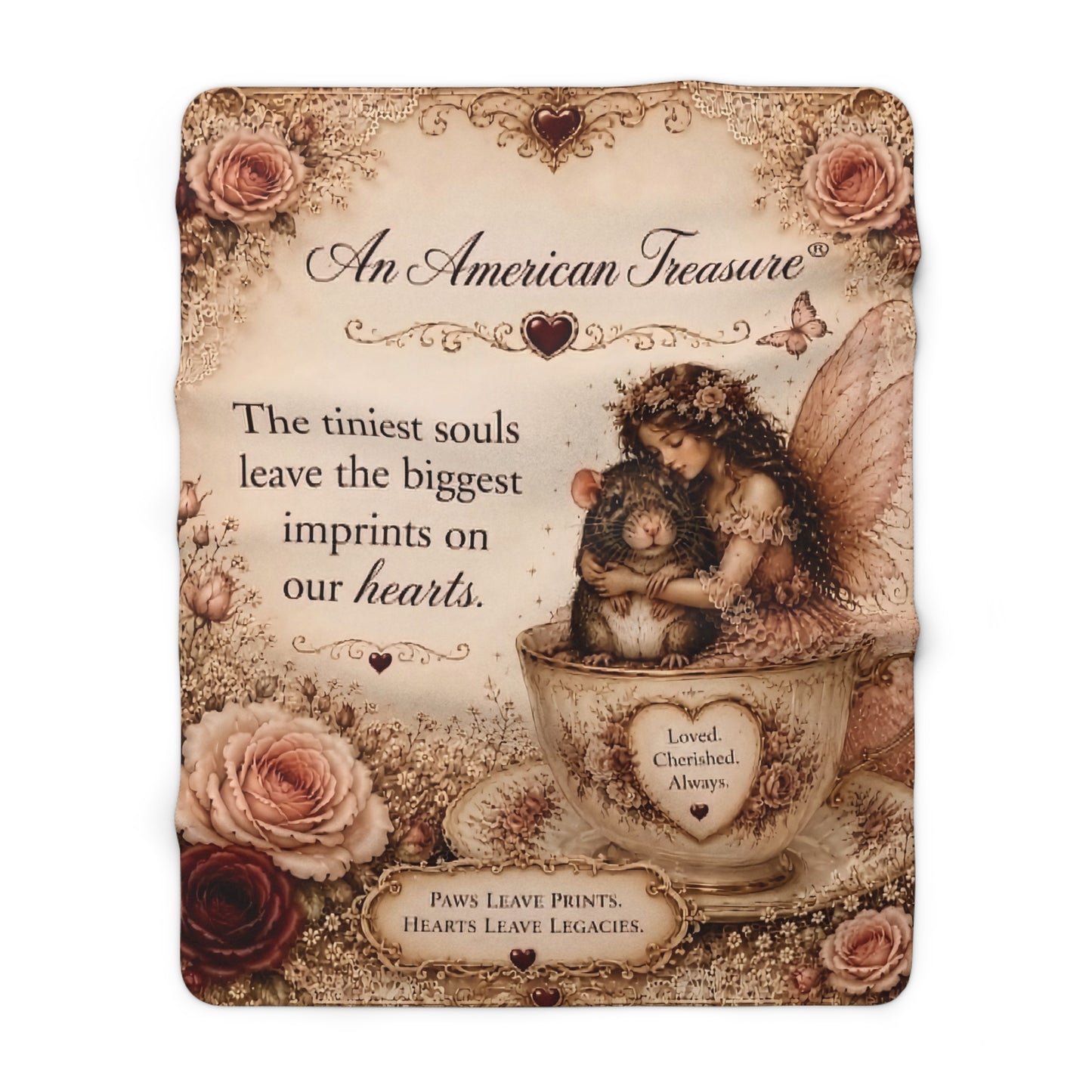 RattaCutie Couture Limited Edition Pet Sherpa Blanket – "The tiniest souls leave the biggest imprints" Accent Throw
