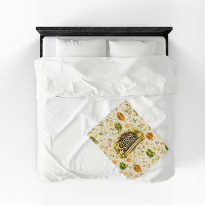 The Citrine Sisters Velveteen Plush Blanket — The Citrine Sisters Floral Citrus Logo Throw Limited Edition Series One Design One