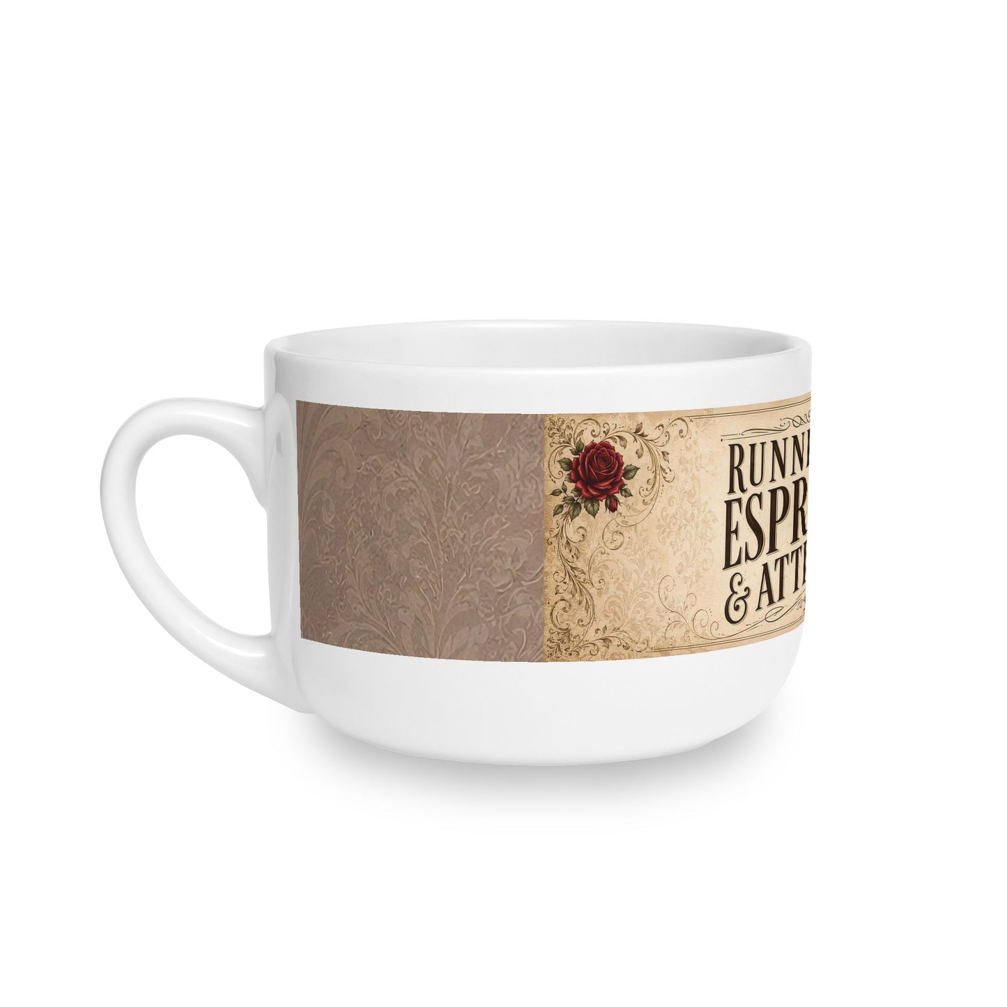 Espresso Yourself Couture Collection 25oz Latte Mug — "Running on Espresso & Attitude" Vintage Coffee Cup - Collection One  - Style One