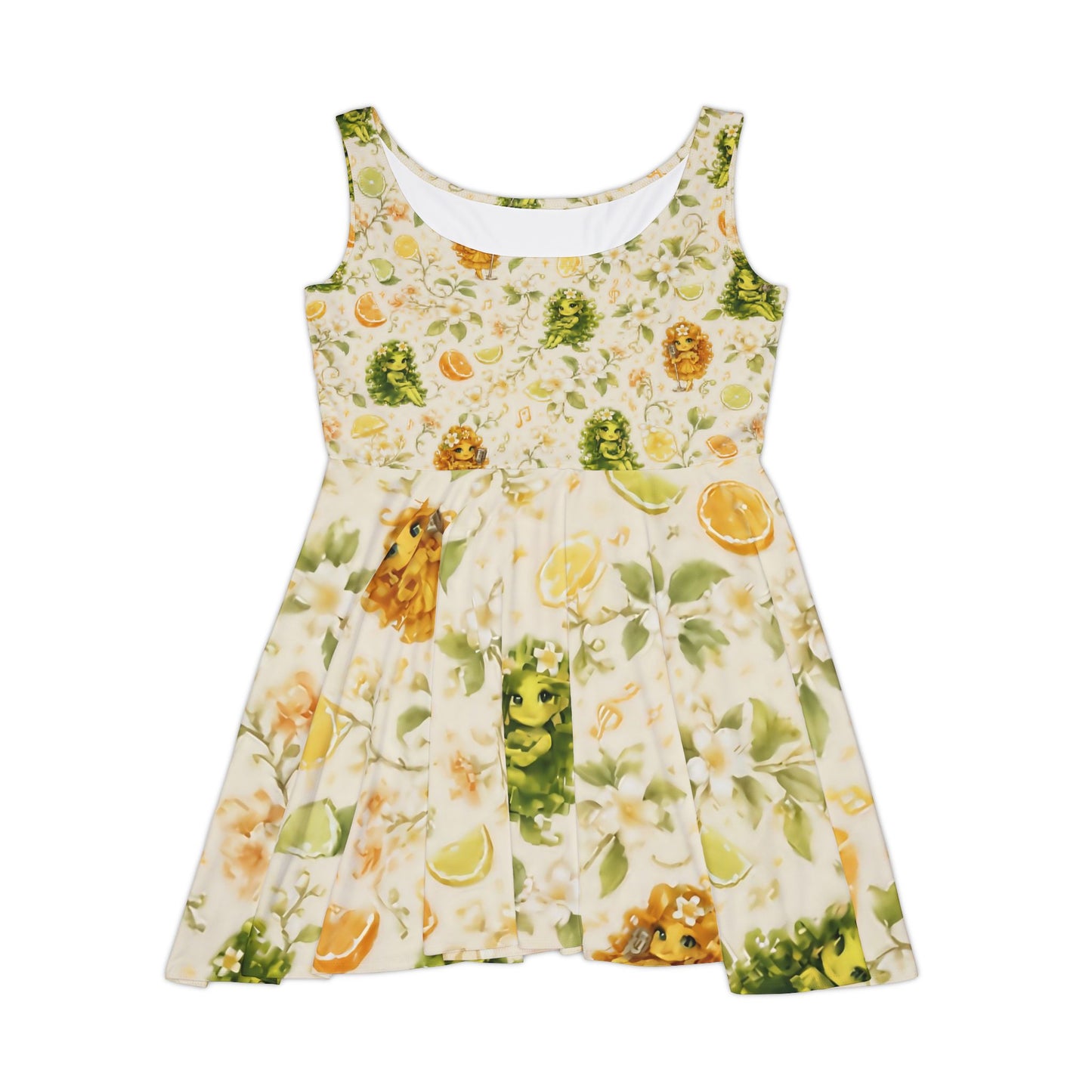 Citrine Sisters Skater Dress — All-Season Women’s AOP Dress Limited Edition Series One Design One