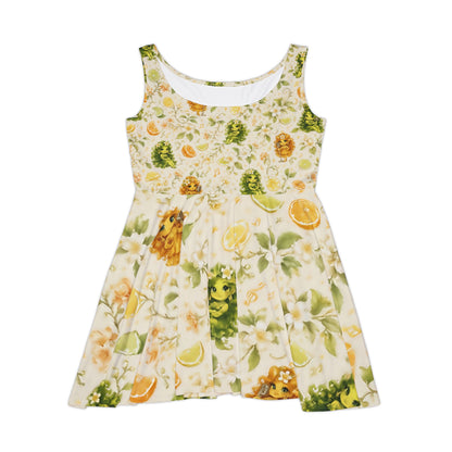 Citrine Sisters Skater Dress — All-Season Women’s AOP Dress Limited Edition Series One Design One