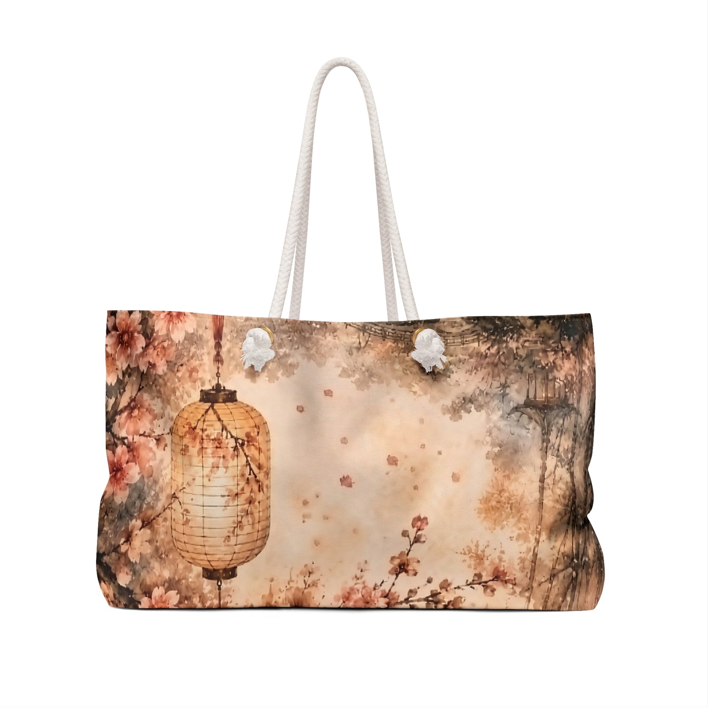 Bamboo & Blossom Collection Floral Lantern Weekender Bag — "An American Treasure" Vintage Travel Tote