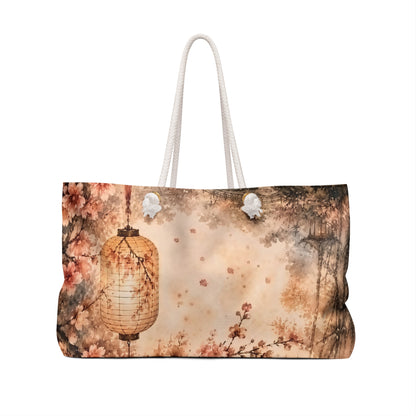 Bamboo & Blossom Collection Floral Lantern Weekender Bag — "An American Treasure" Vintage Travel Tote