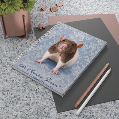 RattaCutie Limited Edition Spiral Notebook – "An American Treasure" Blue Lace Cover