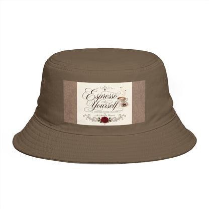 Express Yourself Couture Collection Coffee Patch Bucket Hat — Vintage Café Vibe, Casual Sun Hat for Coffee Lovers - Collection One - Style One