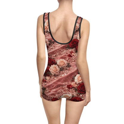 Velvet Rose Swimsuit - Retro Women's One-Piece