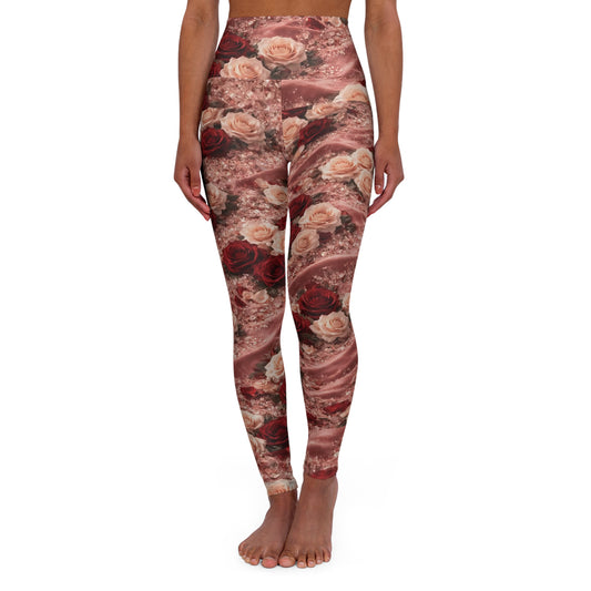 The Velvet Rose High Waisted Yoga Leggings (AOP)