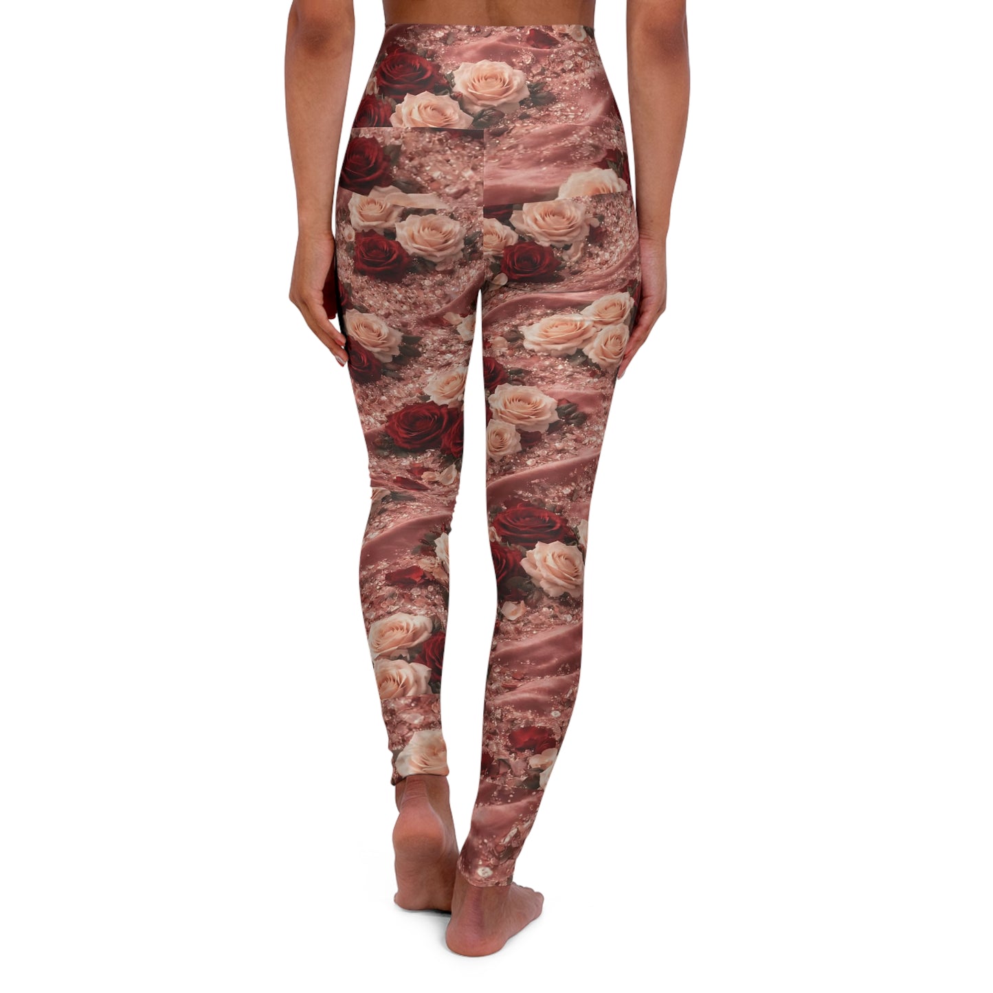 The Velvet Rose High Waisted Yoga Leggings (AOP)