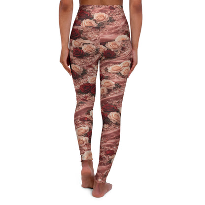 The Velvet Rose High Waisted Yoga Leggings (AOP)