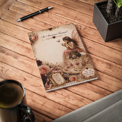 RattaCutie Couture Limited Edition Fairy Teacup Notebook — A5 Softcover Journal with Inspirational Quote