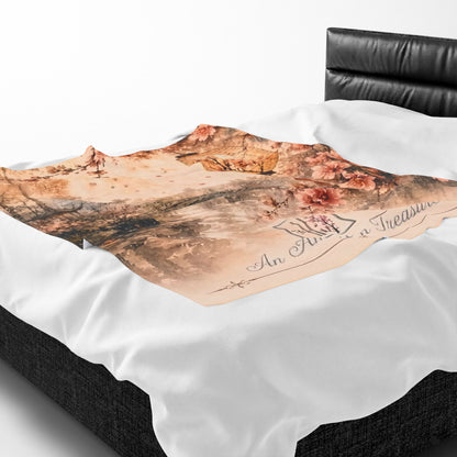 Bamboo & Blossom Velveteen Blanket - Cherry Blossom Lantern Scenic Throw (An American Treasure)