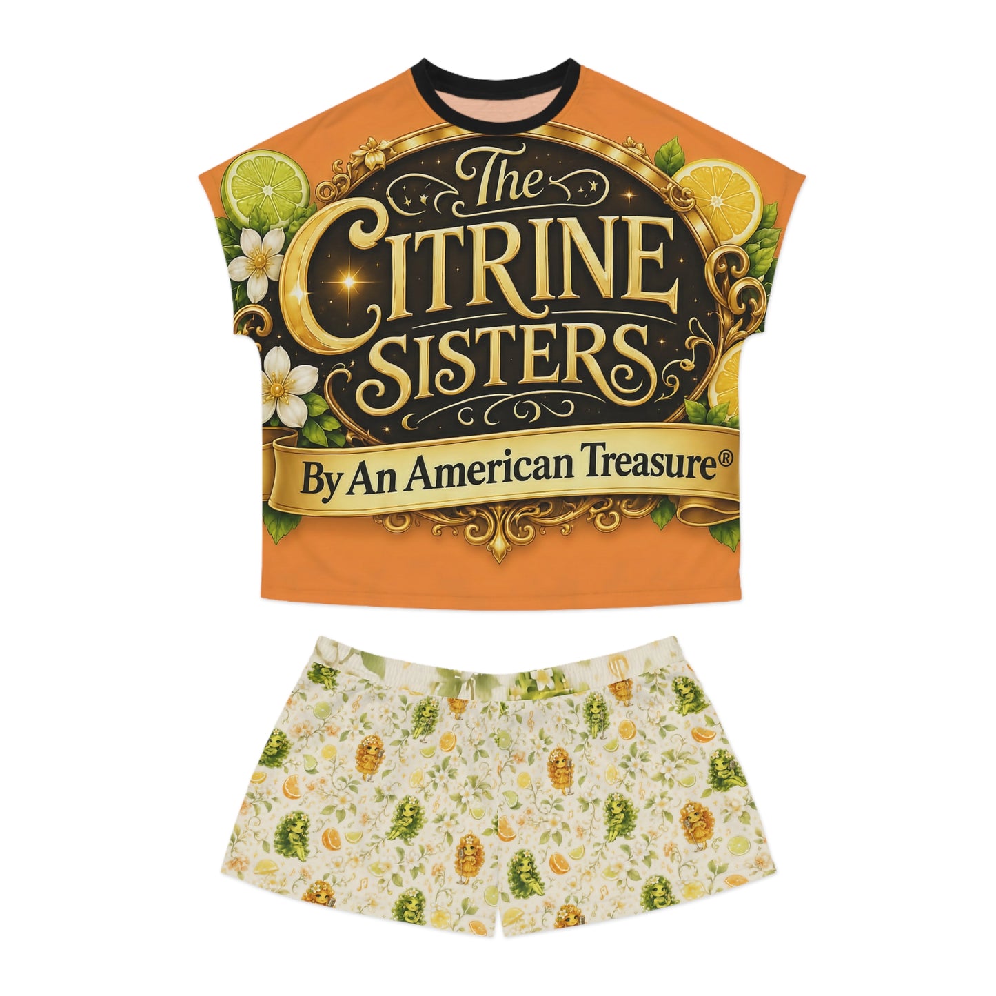 Citrine Sisters Women's Short Pajama Set — All‑Season Comfy Lounge PJs Limited Edition Series One Design One