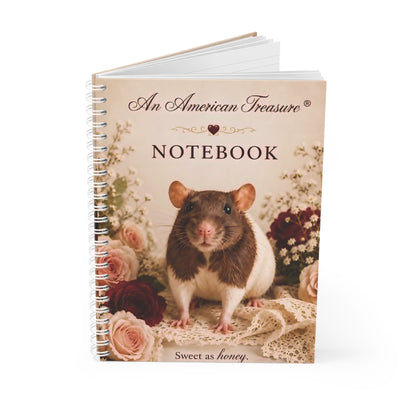 RattaCutie Couture Limited Edition Spiral Notebook — Vintage Floral Notebook “An American Treasure” (Sweet as Honey)